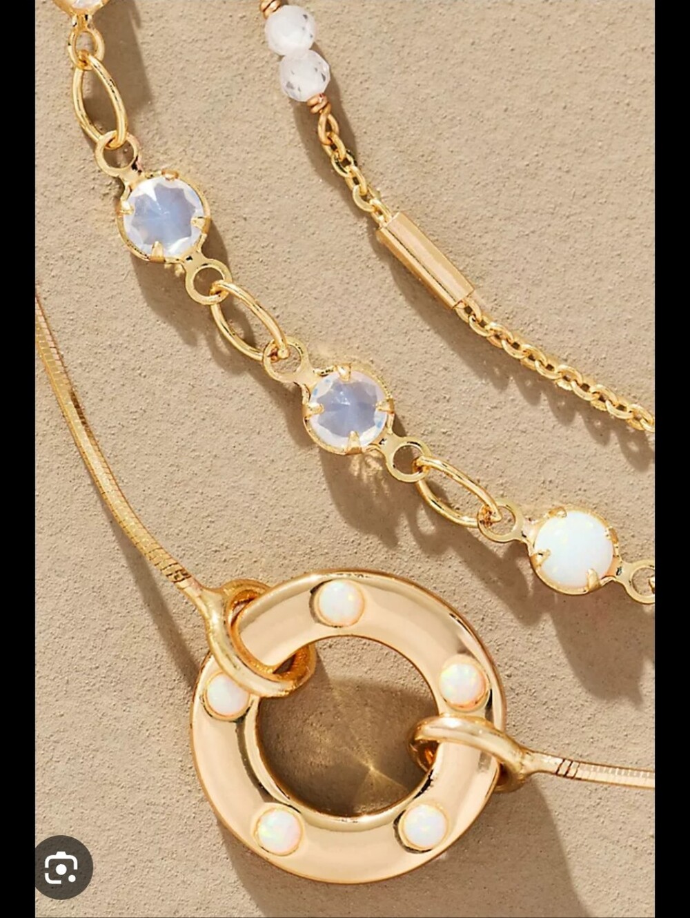 NWT! Anthropologie, Birthstone 3 Layered Necklace, April/quartz, MSRP $78
